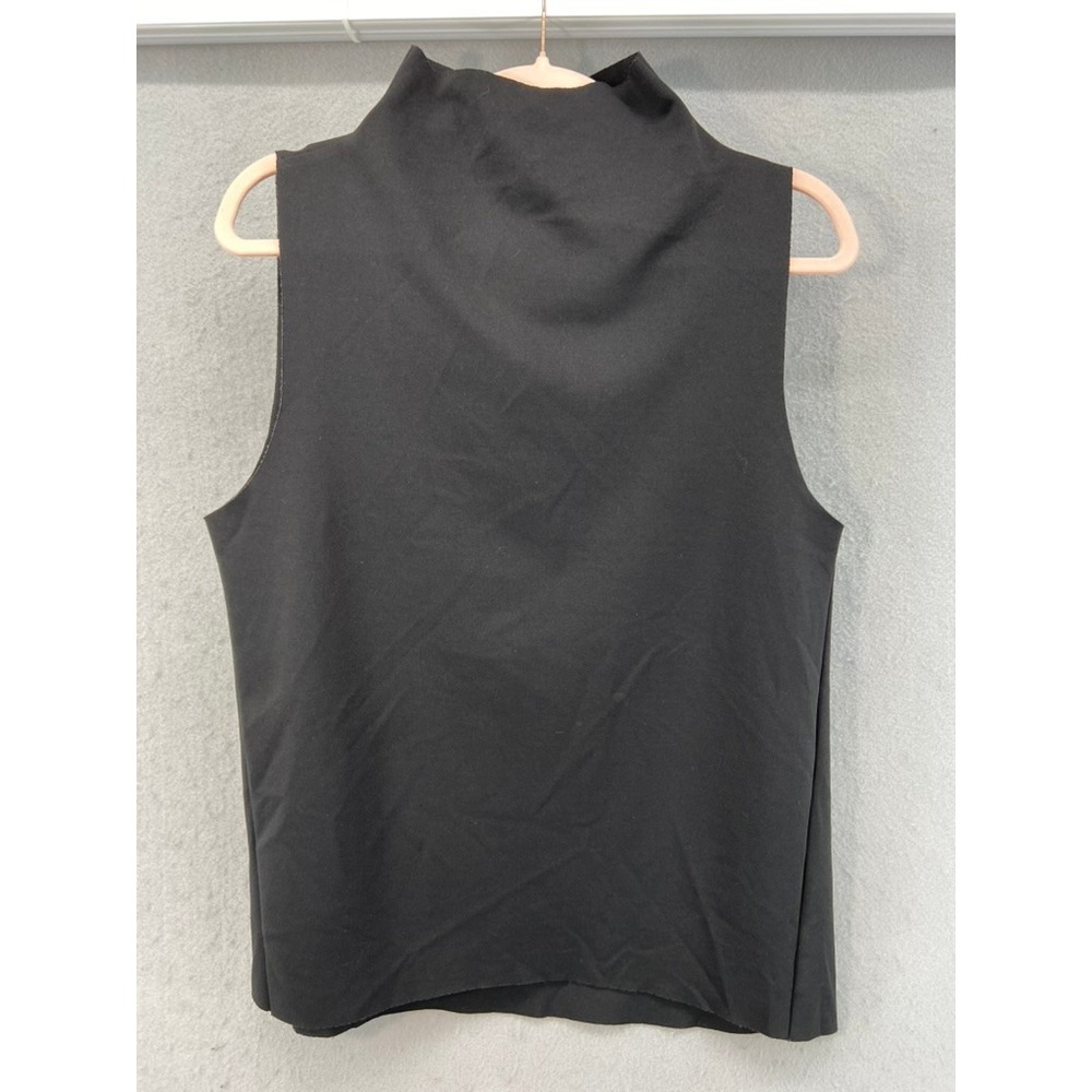 BLQ Basiq Sleeveless Funnel Neck Womens Sz0 XS Black Mock Neck Shell